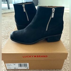 Lucky Brand black suede booties